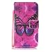 Produktbild Nancen Samsung Galaxy S7 / SM-G930 (5,1 Zoll) Hülle Case Handyhülle Brieftasche Etui Lederhülle Schutzhülle Abdeckung Bookstyle Klappcase mit 2 Kartenslots 1 Wallet Tasche Handgelenk Seil Magnetverschluss Bracket-Funktion Full Silikon Weich Innenschale Gemaltes Muster [Schwarzer Schmetterling]