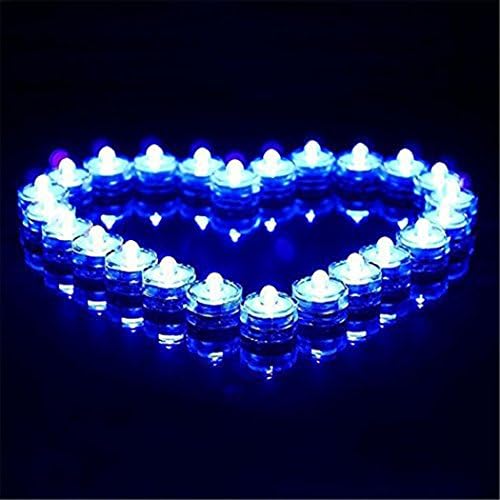 12pcs Flameless LED Candles, Battery Operated Tealights Flashing Waterproof Submersible Tea Candles with Floral Shape for Decorations(Blue)
