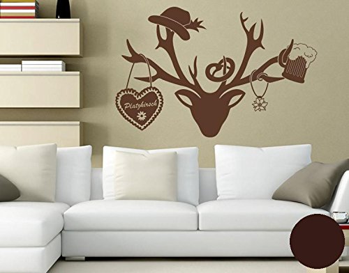 Wandtattoo Platzhirsch B x H: 110cm x 72cm Farbe: schokobraun von Klebefieber®