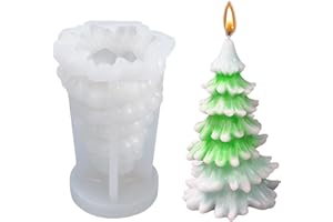YEJAHY Moules pour bougies de Noël, Moule en silicone pour arbre de Noël 3D pour la fabrication de bougies, Moule en résine pour bougies parfumées, savon, chocolat et cadeaux de Noël(Conifère)