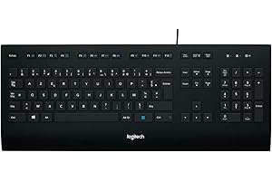 ‎LOGITECH Logitech K280e Pro Kabelgebundene Business Tastatur für Windows, Linux und Chrome, USB-Anschluss, Handballenauflage, Spritzwassergeschützt, PC/Laptop, Französisches AZWERTY-Layout - Schwarz