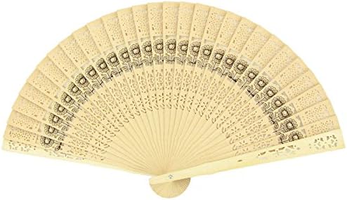 Gothi Creations - Wholesale Pack of 10 Sunflower Printed/Stamped Sandalwood Hand Fans Party, Wedding Favour Gift Wooden