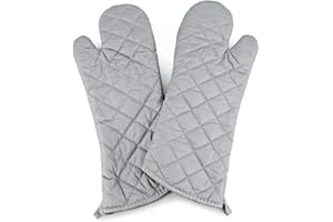 Linwnil 1 paio di guanti da forno resistenti al calore, in cotone, guanti da cucina ad alta temperatura, guanti da barbecue (43 cm)