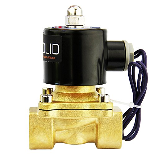 U.S. Solid 3/4” G 12 V DC Messing Magnetventil Direktgesteuert Servogesteuert für Wasser Luft Gas Öl NC Brass Solenoid Valve 0-10 Bar - 3