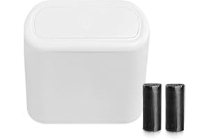 VBGURR Poubelle de voiture, poubelle avec sacs poubelles, mini poubelle de voiture, accessoires intérieurs de voiture, essentiels pour la maison, le bureau et la cuisine, blanche