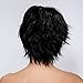 THZ Natural Women's short Dark Black Straight Heat resistant Cosplay Full Hair Wigs