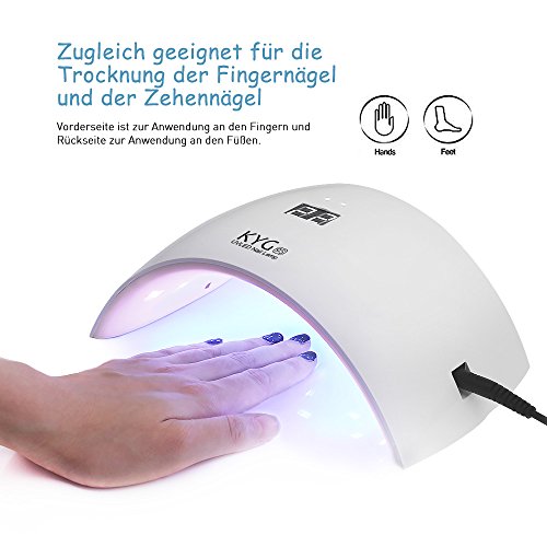 KYG Nagellacktrockner UV-Nagellampe 24W 15 LEDs Lichthärtegerät Infrarot Sensor Lichthärtungsgerät für Shellac, Gelnagellack mit Timer Rosa - 8