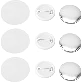 100 Sets Round Button Parts Supplies, Blank Button Making Supplies, Round Badge Button Parts, Metal Button Badge Kit For Mach