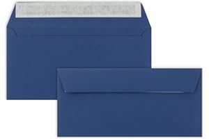 ‎FARBENFROH BY GUSTAV NEUSER 100 Brief-Umschläge DIN Lang - Dunkel-Blau/Nachtblau - 110 g/m² - 11 x 22 cm - sehr formstabil - Haftklebung - Qualitätsmarke: FarbenFroh by GUSTAV NEUSER