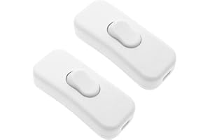 DAJING Inline Light Switch for Lamps - 2-Pack, 250V 2A, White, Easy Installation, Durable & Stylish