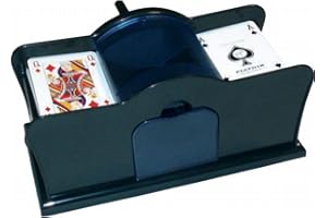 WILSON JEUX Manuel Mélangeur pour Cartes Classiques Bridge et Poker-Possède Une manivelle de Rechange, 99250, Noir