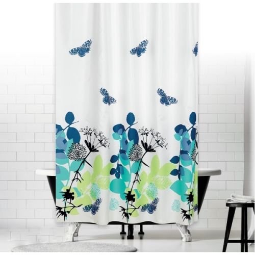 KS Handel 24 Textil Duschvorhang 240x200 cm / Natura Weiß Bunt