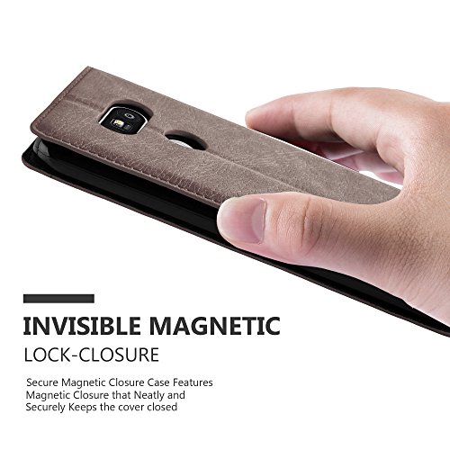LG G5 Funda Estilo Libro de Cuero Sint  tico en MARR  N CAF   de Cadorabo  Dise  o IM  N INVISIBLE      Cubierta Protectora con Cierre Magn  tico  Tarjetero y Funci  n de Suporte     Protecci  n Carcasa Caja Etui Case Cover