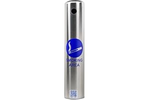 INOXLM LAVORAZIONI INOX Posacenere in Acciaio Inox da Esterno da Parete a Muro per abbellimento per Pub Bar Pizzeria Ristorante portasigarette