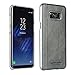 Price comparison product image Samsung Galaxy S8 Plus Case, Pierre Cardin Premium Luxurious Slim Italian Genuine Cow Leather Hard Back Cover Back Case for Samsung Galaxy S8 Plus (2017), Grey
