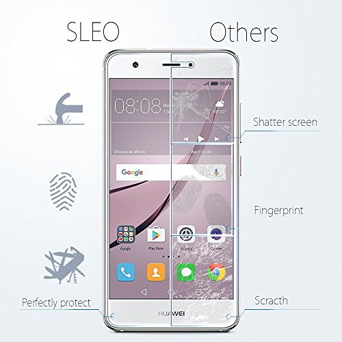 Huawei Nova Panzerglas, SLEO Premium Film Displayschutzglas Taktil Ultra Transparent & Robust (9H) Perfekte Kratzfest Unsichtbare Tempered Glass Screen Protector schutzfolie für Huawei Nova – 2 Pack - 4