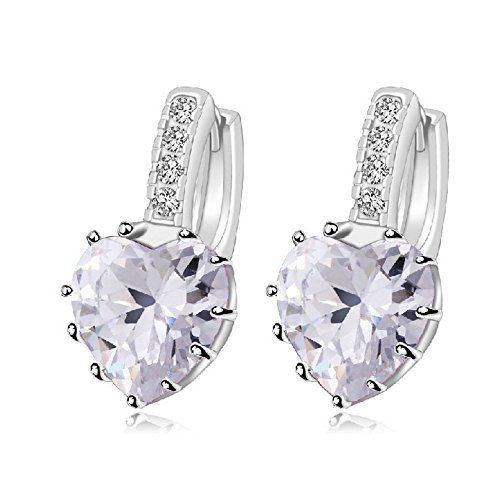 zhejia Nordvpn Fashion Cristallo Strass Orecchini 1 Coppia, White, Earrings