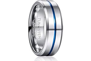 NUNCAD Ring Herren/Damen Wolframcarbid 4mm 6mm 8mm 10mm Men Fashion Schmuck Ehering Verlobungsringe Paar Freundschaftsring Schwarz Blau Gold Rosegold Größe 47 bis 80 (15-25.4)