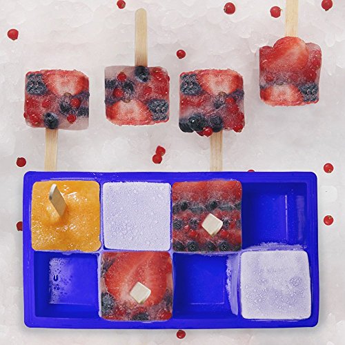 2er Pack Silikon Eiswürfelform für je 8 Eiswürfel，5×5 cm Eiswürfel - 5