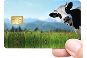 DECO-IDEES Credit or Debit Card Sticker - Precut Chip ONLY - The Cow - Personalize Your Credit Card with These Credit Card Skin…..…