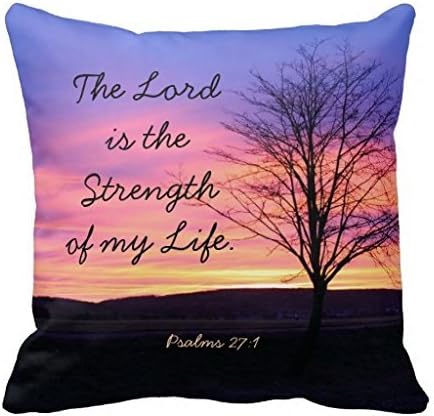 GraebnerSaleStore 18X 18inch Pastoral Style Cotton Linen Decorative Throw Pillow Cover Cushion Case Bible Verse Silky Shiny Satin H:1583