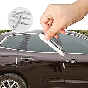 ZIHRA 4PCS Car Door Edge Guards, Car Door Protector Universal Auto Door Side Edge Protection Sticker Anti Collision Anti-rub Fashion, Fits Most Car SUV Pickup Truck, (White)