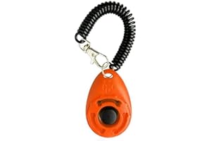 WANAONE Dog Training Clicker, with Wrist Strap, Portable Big Button Pet Trainer, Loud Sound, for Dog, Cat, Bird, Chicken, Sheep and Other Pets(Orange)