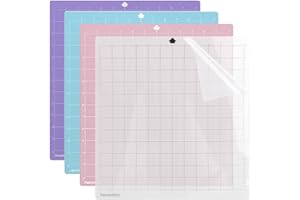 VOHESEA 12x12 Zoll Schneidematte für Silhouette Cameo 4/3/2/1, 4er Pack Selbstklebende Schneidematten Standardgrip, Lightgrip, Stronggrip FrabricGrip Cutting Mat Vielzahl Klebend Rutschfeste Schneidmatte Set