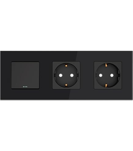 MILOS Kreuzschalter Set 3-teilig Weiß - Mit Steckdose Für Praktische Raumbeleuchtung