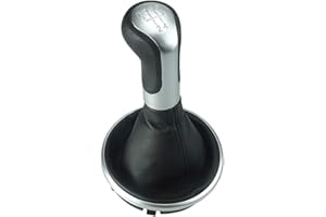 Do!LED Gear Stick Knob Gear Stick Boot 5 Gears Frame Compatible with Skoda Fabia MK2 Roomster