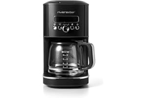 RIVIERA & BAR riviera&bar, Cafetière Filtre Programmable 1,8L Noir, Puissance 950W, Écran LCD, Départ Différé 24h, Maintien au Chaud, Stop,Gouttes, Alerte Détartrage, BCF579