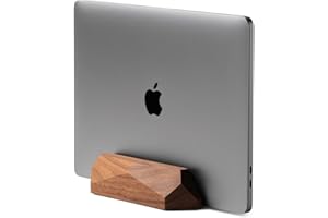OAKYWOOD Pionowy stojak na laptopa - Regulowana drewniana stacja dokująca na biurko, Kompatybilny z MacBookami Pro, MacBookami Air, iPadami, Ręcznie wykonany z Drewna Dębowego/Orzechowego