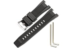 XBDSW Pasek zastępczy z żywicy, kompatybilny z Casio GST-B100, GST-S300, GST-S110, GST-S100, męski, wodoszczelny, gumowy pasek do zegarka, akcesoria