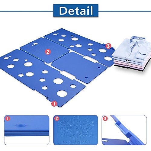 Kingwell Kleidung / T-Shirt-Ordner blau Kunststoff 3mm Stärke Hemd Faltplatte So schnell und einfach Wäsche Ordner Flip-fach Rack (Lang) - 3