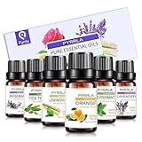 Essential Oils set Gift 6/10ml, Aromatherapy essential oil Basic Sampler Gift Set & Kit (Orange,Lavender,Tea Tree,Peppermint,Lemongrass,Rosemary)