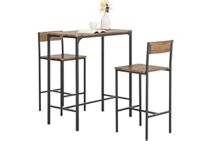 SoBuy stół z krzesłami stolik barowy stoły z krzesłami Brązowy, OGT03-XL