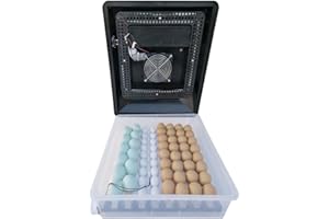 EASY MEDIA incubatrice automatica professionale EM60 per 60 uova di gallina, tacchina, faraona, anatra, oca con girauova automatico a rulli, igrometro