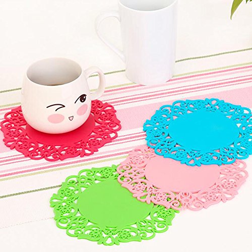 EQLEF® 12 pcs Hohlen Silikon-Untersetzer Anti-Rutsch-Cup Mat 12er Pack - 2