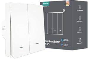 MoesGo ZigBee Interrupteur mural Sans Fil Intelligent Aucun Fil Neutre Requis, Aucun Condensateur Requis, Fonctionne avec Smart Life, Alexa, Google Home, Hub Tuya ZigBee Requis, 2 Gang, Blanc