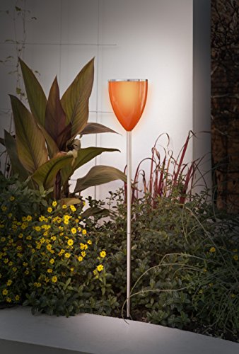 Stellar Solarleuchte Copa Fun / orange / moderene Edelstahlleuchte mit orangem Lampenschirm, 1 weiße High Power LED 1041-1 - 4