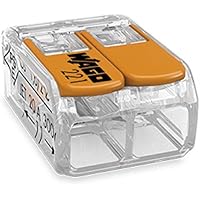 WAGO 221 COMPACT-Verbindungsklemme mit Betätigungshebeln wahlweise 2/3/5-Leiter-Klemme (221-412, 1)