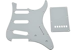KAISH Gitarren-SSS-Schlagbrett und Tremolo-Abdeckplatte (Rückplatte) passend für Yamaha Pacifica Gitarre, Weiß 3-lagig