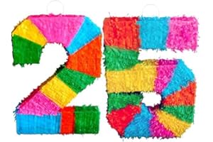 PLAYFLIP Pinata Zahl 25 bunt 25. Geburtstag Party Spiel Dekoration Deko