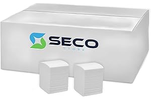 SECO STORE SECOSTORE Carta Igienica Interfogliata, 9000 Pezzi in Pura Cellulosa 2 Veli, Universale per Dispenser | 21x11 cm
