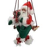WeRChristmas - Figura decorativa de Navidad (35 cm, tamaño grande), diseño de Papá Noel balanceándose, color rojo y verde