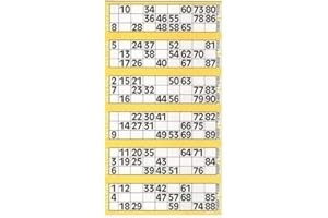 BINGO SOCIAL Livre de 750 cartons de bingo (jaune)
