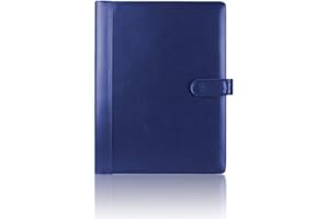 TONG YUE Multifunktionale Ledermappe, A4, mit Schreibblock, Business-Präsentationsmappe blau