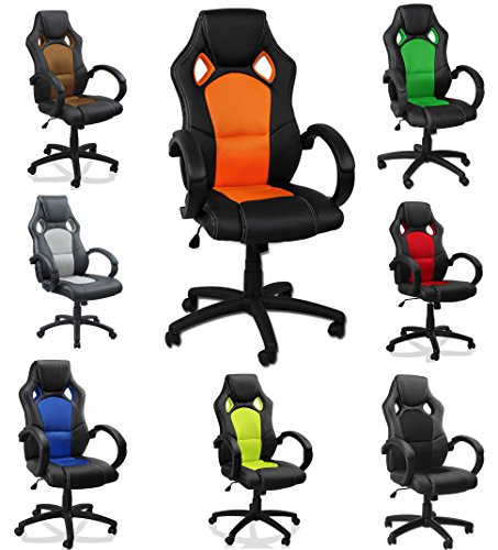 eMarkooz(TM) Swivel desk chair executive office chair Mesh chair ergonomic padded Computer PC Desk chairs adjustable armchair (Brown)