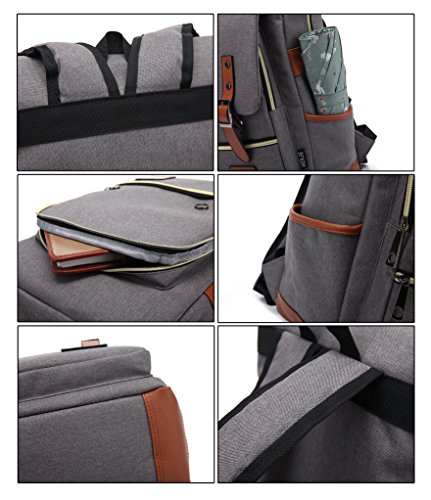 EssVita Vintage Rucksack Herren Damen Unisex School Student Oxford Laptop Rucksack Retro Rucksäcke Schulrucksack - 7