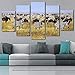 Produktbild mmwin Wald Tier Moderne Home Wandkunst Rahmen Dekor Bilder HD Gedruckt 5 Stücke Abstrakte Tier Hund Leinwand Malerei Für Wohnzimmer Poster 40x60 40x80 40x100 cm
